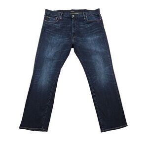 Ralph Lauren Polo Hampton Jeans Big Men's 42Bx30 Straight Leg Dark Wash Stretch